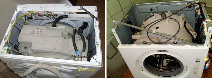 Частично разобранные стиральные машины