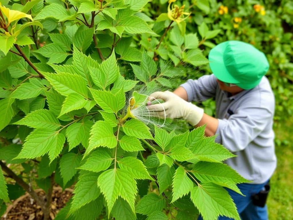 Treatment of trees and shrubs against diseases and pestsфото